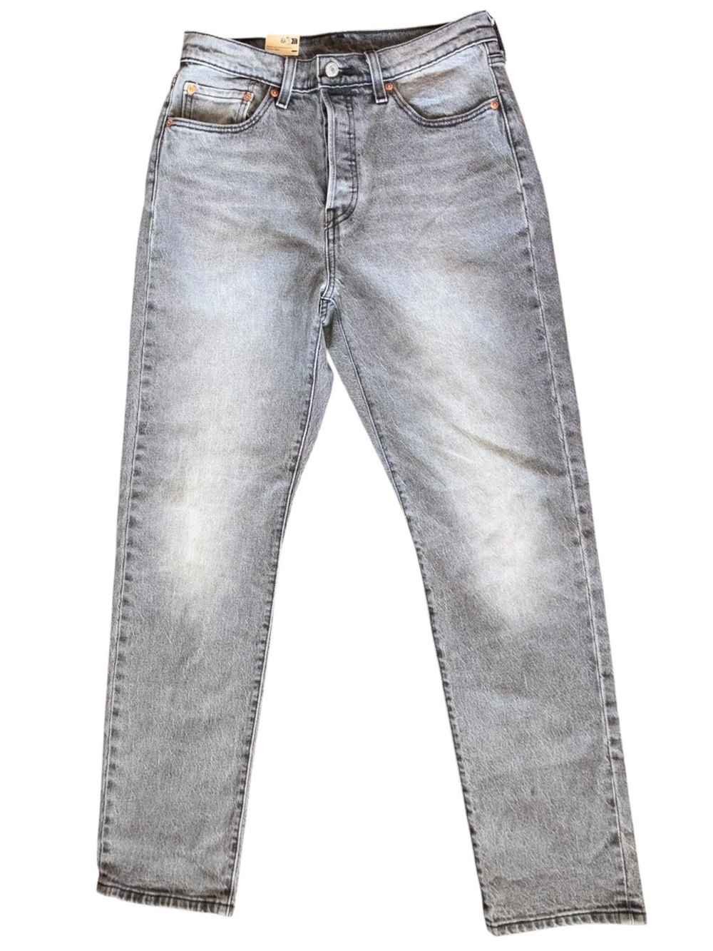 Levi's 501 Original Straight Jeans 28x30 Light Grey Acid Wash High Waisted NWT